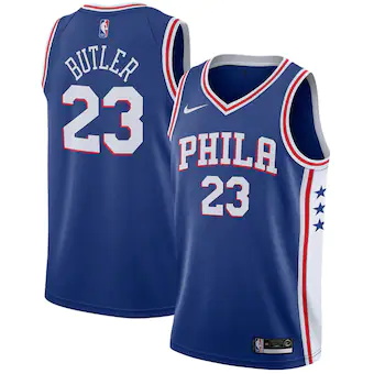 youth nike jimmy butler blue philadelphia 76ers swingman je-529